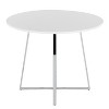 Sapphtopaz Round Dining Table Contemporary Dining Table in Chrome Metal Legs and MDF Tabletop Kitchen Table for Dining Room, Small Spaces - 2 of 4
