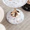 Mermaid Tail End Coffee Round Side Table w/Metal Pedestal,Martini Drink&Minimalist Accent Table for Small Living Room Spaces - 3 of 4