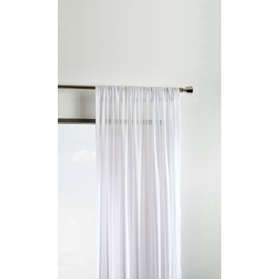 84" White Sheer Pleated Rod Pocket Window Panels