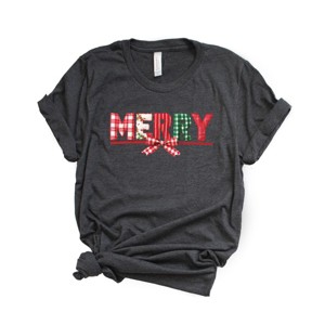 Merry Pattern Quilted Print - Women's Short Sleeve Graphic T-Shirt - 1 of 4