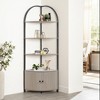 Rosary Blenn Corner Storage Shelf Stand with Cabinet - 3 of 4