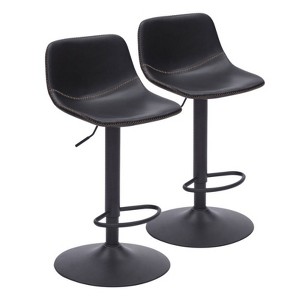 FURNIinspire Dining Chair, Adjustable Bar Stools Set of 2, Morden Bar Stool for Kitchen Island, Black, 17.3"*14.2"*42.1" - 1 of 4