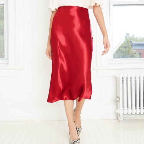 Women's Slip A-Line Maxi Skirt - A New Day™ Red XS : Target