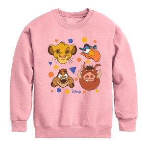 Boys' - Disney - Simba, Pumbaa, Timon, & Zazu Graphic Long Sleeve Fleece Sweatshirt - 1 of 3
