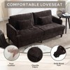 68.90" Chenille Mid-Century Modern 2-Seater Loveseat Sofa with Solid Wood Frame, Wooden Legs and Removable Seat Cushions, Comfortable Couch - 3 of 4
