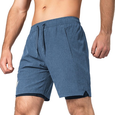 Athletic Slim Fit Training and Gym Shorts for Men with Zipper Pockets  (Small, Navy) : : Clothing & Accessories