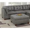 Living Room Furniture Tufted Cocktail Ottoman Antique Grey Breathable Leatherette 1pc Cushion Ottoman Seat Wooden Legs - 4 of 4