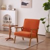 KTMBDW Mid-Century Accent Chair Modern Retro Leisure, Solid Wood Frame Upholstered Teddy Fleece Fabric Single Sofa Armchair for Living Room, Bedroom - 3 of 4