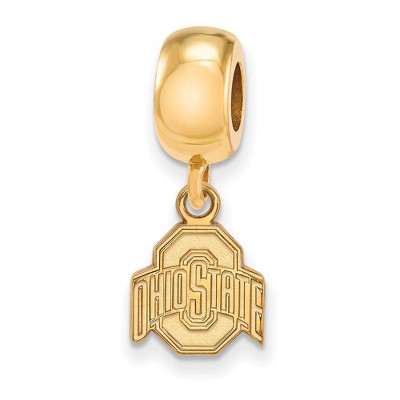 Black Bow Jewelry 14k Yellow Gold Plated Sterling Silver Ohio State Buckeyes NCAA Bead Charm