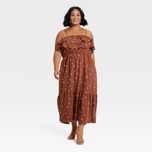 princess polly baby blue dress Charlie Holiday Halcyon Brown Polka Dot Open Back Linen (2) – The Thrifty  Hippy