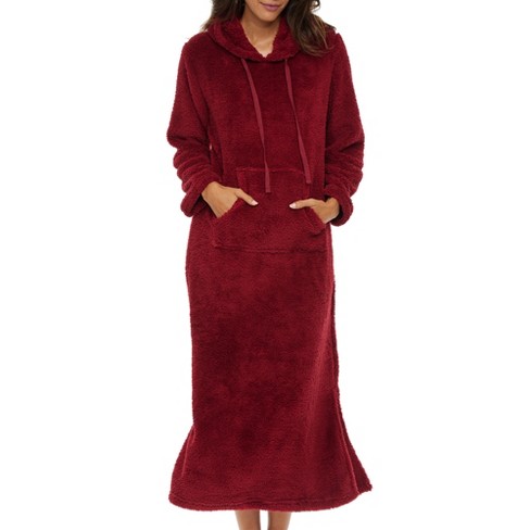 Alexander Del Rossa Women's Warm Fleece Nightgown, Long Kaftan