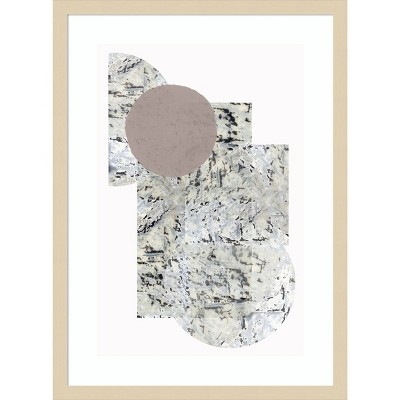 Direction II Abstract Geometric Framed Wall Art in Natural Wood