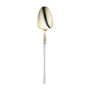 Smarty Had A Party Gold w/ White Handle Moderno Plastic Dinner Spoons - 240 pcs - 1 of 4
