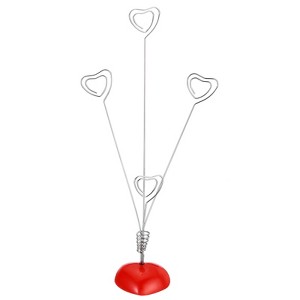 Unique Bargains Metal Heart Shape Pictures Table Number Memo Place Card Holder - 1 of 4