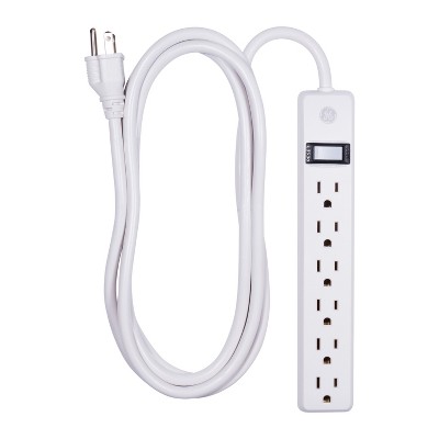 General Electric 6 Outlet Power Strip Black or White