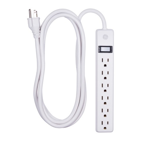 GE 6 Outlet Power Strip Black/White - image 1 of 2