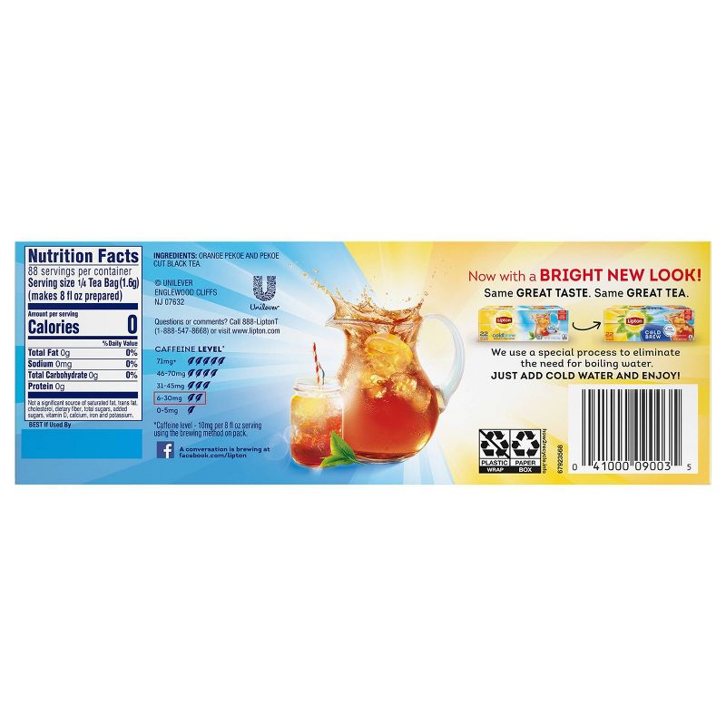 Lipton Cold Brew Family Size Black Iced Tea Bags - 22ct, 3 of 8