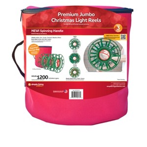 Simple Living Solutions Set of 3 Jumbo Christmas Light Reels with Storage Bag 12.5" - 1 of 3