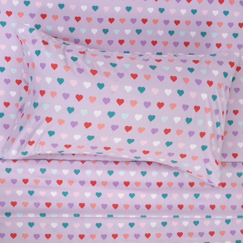 Hearts Microfiber Kids' Sheet Set By Sweet Home Collection™, 5 of 7