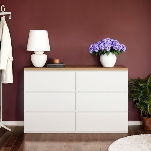 VANIRROR 6-Drawer Storage Cabinet, Wooden Dresser and Clothes Organizer with Large Storage Space for Bedroom, Hallway, or Living Room - 1 of 4