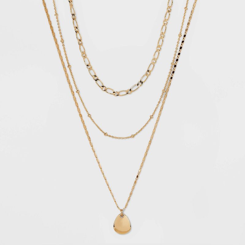 Smooth Drop Multi-Strand Pendant Necklace - A New Day&#8482; Gold, 1 of 6