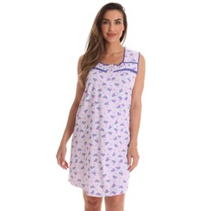 Dreamcrest 100% Cotton Sleeveless Nightgown for Women with Crochet Trim - 1 of 3