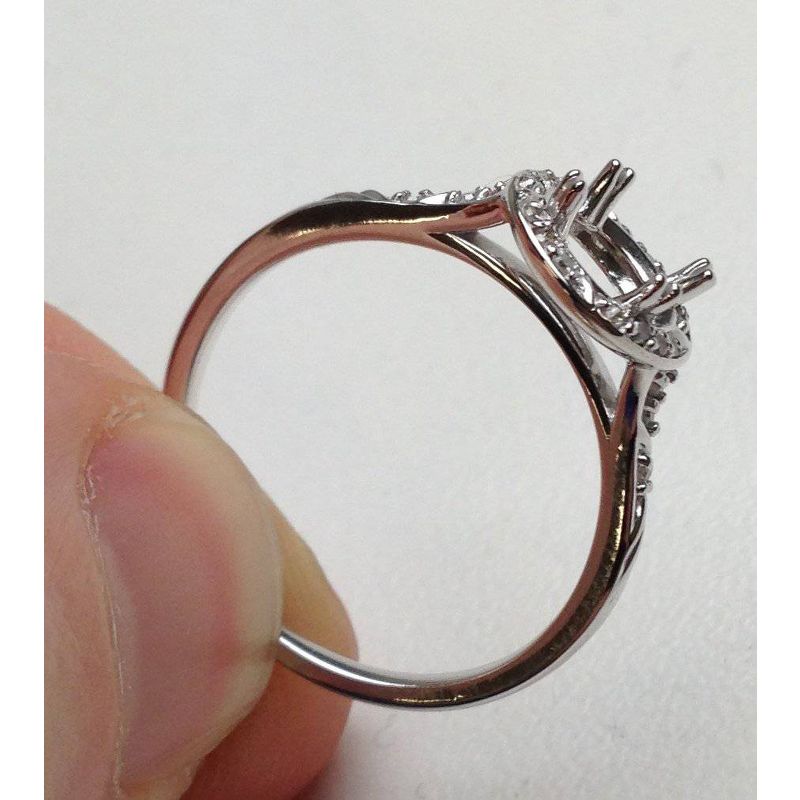Pompeii3 1/8ct Diamond Vintage Engagement Ring Semi Mount 14K White Gold, 3 of 5
