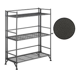 Breighton Home Xtra Storage 3 Tier Wide Folding Metal Shelf in Speckled Gray - 1 of 4