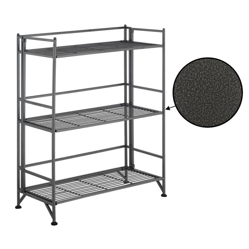 32.5&#34; Breighton Home FlexiSpace 3-Tier Wide Foldable Metal Shelf Speckled Gray, 1 of 8