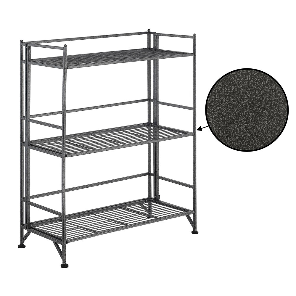 Photos - Garden & Outdoor Decoration Breighton Home Xtra Storage 3 Tier Wide Folding Metal Shelf in Speckled Gray