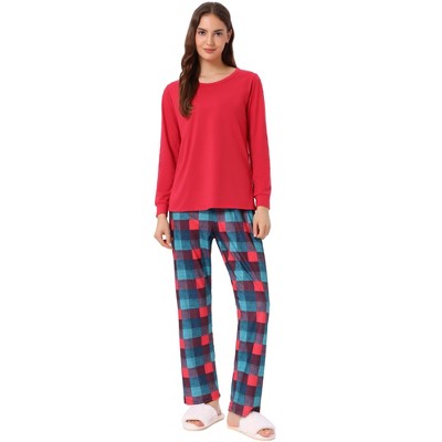 INSPIRE CHIC Men's Sleepwear Long Sleeve Tops and Pants Plaid Family Pajamas Set