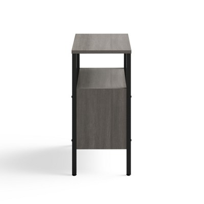 Sterling Ash Laminate and Black Steel Home Office Storage Unit