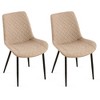 NicBex Faux Leather Dining Chairs Set of 2,Upholstered Armless Kitchen Chairs with High Back and Metal Legs for Dining Room,Kitchen - 2 of 4