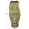 Essential Decor & Beyond 20.5" Tropical Bamboo Hanging Lantern With Glass Candle Holder and Rope Handle Decorative Accent - 2 of 2