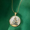 Ross-Simons 0.20 ct. t.w. Multi-Gemstone, Mother-Of-Pearl and Abalone Shell Christmas Tree Mosaic Inlay Pendant Necklace With Enamel in 18kt Gold Over - 3 of 4