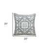HomeRoots 20" X 20" Gray And White 100% Cotton Geometric Zippered Pillow - 3 of 4
