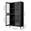 Maliang Classic Metal Storage Cabinet, Display Cabinet with 4 Glass Doors & 4 Shelves - Black - 4 of 4