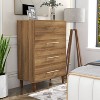 HOMES: Inside + Out Esigne Mid-Century 4 Drawer Chest Light Oak: Vertical Storage for Bedroom, MDF & Rubberwood - 2 of 4