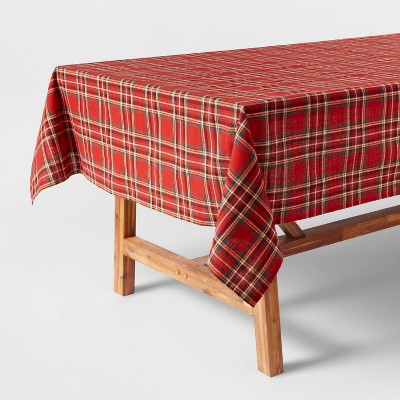 104" x 60" Cotton Plaid Tablecloth Red - Threshold™