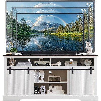 Sincido 66" TV Stand for 75 Inch TVs with Sliding Door & Adjustable Shelf for Living Room