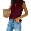 Clearlove Women's Mock Neck Knit Sweater Vest Sleeveless Casual Trendy Summer Ribbed Pullover Tank Tops - 2 of 4