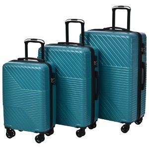 3 Pieces Luggage Sets Travel Suitcase with Double Spinner 8 Wheels TSA Lock Silent-Running Lightweight Hardshell Suitcase 20'' 24'' 28'' - 1 of 4