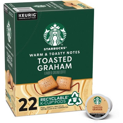 Starbucks Keurig K-Cup Light Roast Coffee Pods—Toasted Graham Flavored Coffee—Naturally Flavored—100% Arabica—1 box (22 pods)