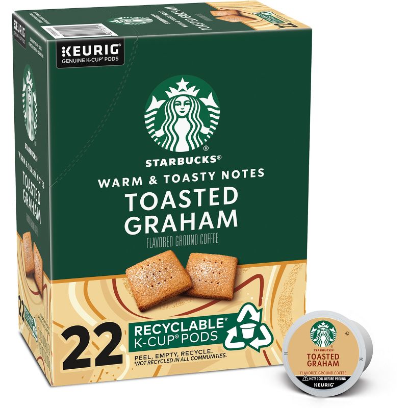 Starbucks Keurig Toasted Graham Flavored Coffee Pods - 22 K-Cups, 1 of 7