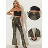 INSPIRE CHIC Women's Sparkle Sequin Stretch High Waist Shiny Flare Bottoms Pants - 2 of 4
