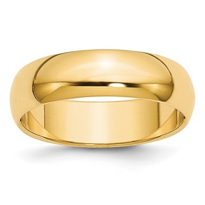 Black Bow Jewelry 2mm to 6mm 10K Yellow Gold Half Round Standard Fit Band