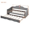 NicBex Twin Size Day Bed with Trundle 79" Upholstered Daybed Frame with Cloud-Shaped Backrest and Arms for Living Rooms - 2 of 4