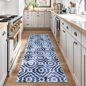 Modern Living Room Rug Washable Geometric Indoor Carpet Non lip Stain Resistant Foldable Soft Distressed Mat - 1 of 4