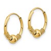 Black Bow Jewelry Kids 14k Yellow Gold Small Endless Hoop Bead Earrings, 12mm (7/16 in) - 2 of 4