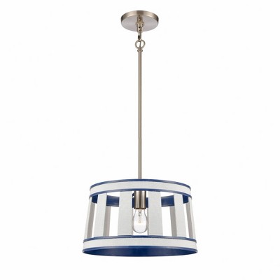 Elk Home White Burlap 1 - Light Pendant in  Ocean Blue